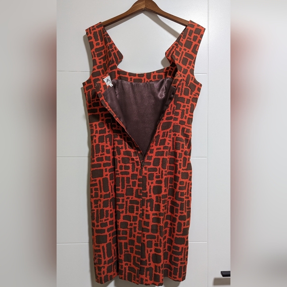 Milly of New York dress, red and brown, size 6 - Picture 3 of 5